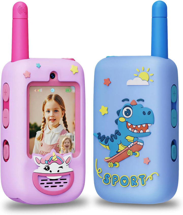 Walkie Talkies de video para niños, paquete de 2 con cámara HD, rad...