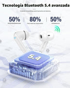 Auriculares inalámbricos, Bluetooth 5.4, estéreo de bajos, auricula...
