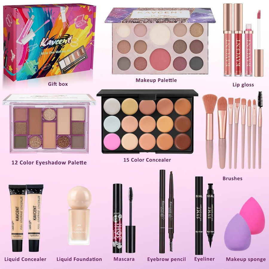Kit de maquillaje para adolescentes y mujeres, kit completo de maqu...