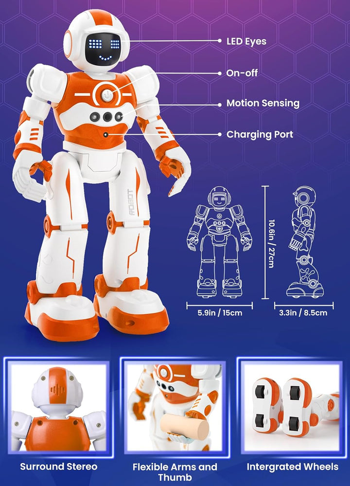 EduCuties Juguetes robot para niños, control remoto programable, ju...