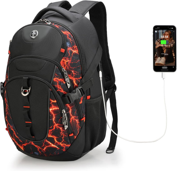 Mochila para computadora portátil Swissdigital con puerto de carga...