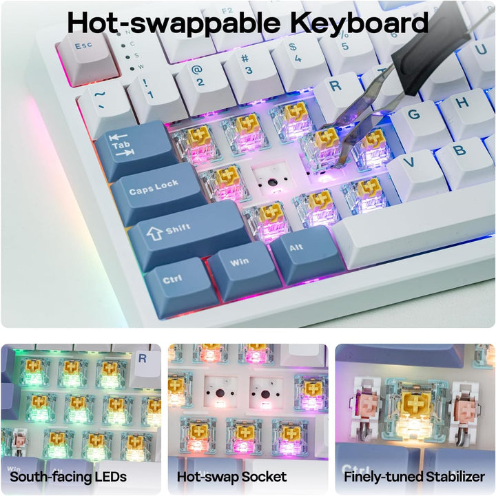 EPOMAKER TH108 PRO Full Size Mechanical Keyboard with Screen &amp;...