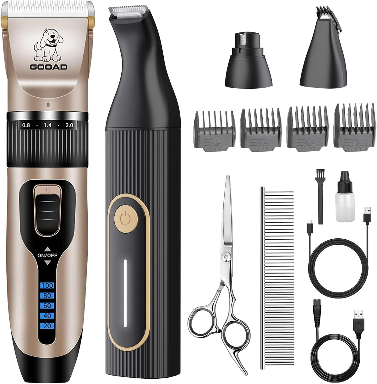 Kit de aseo para cortar perros y recortador de patas para cabello y