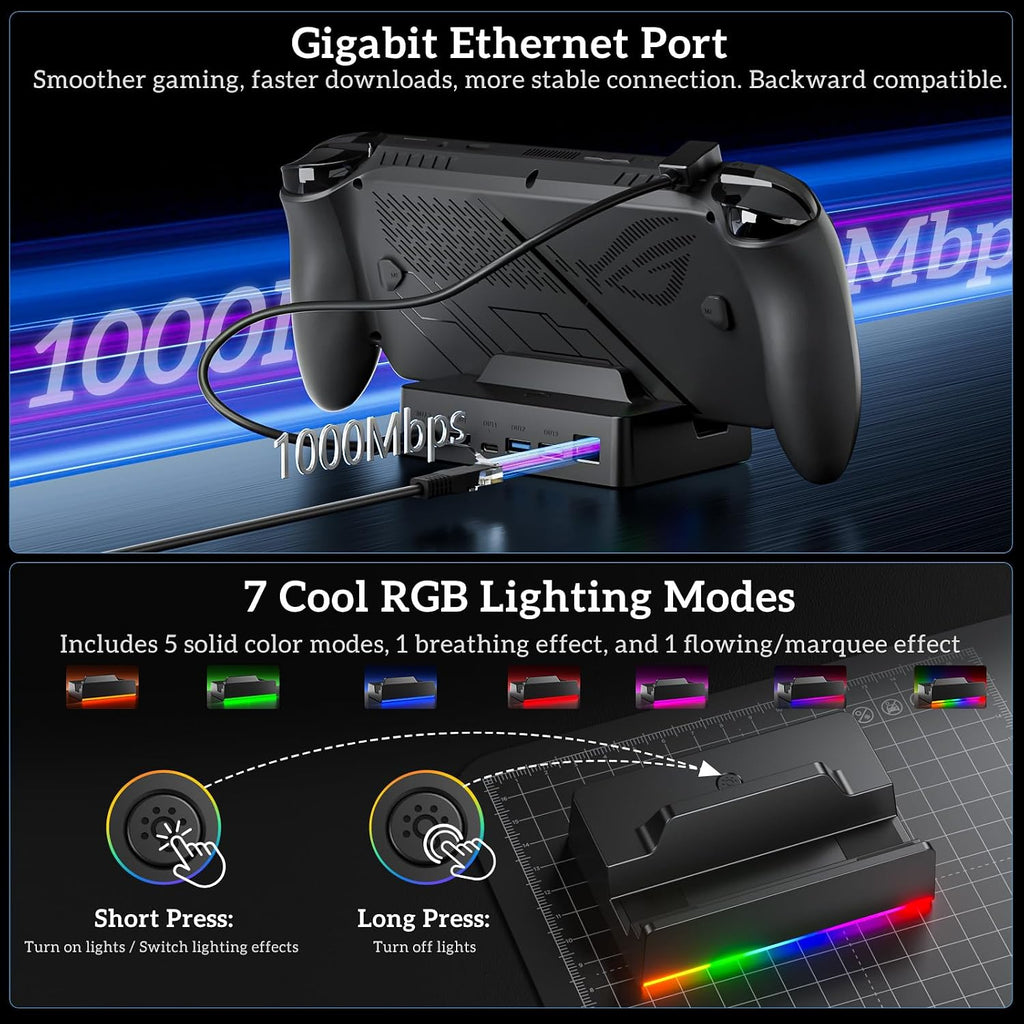 Docking Station para ROG Xbox Ally X, Steam Deck & Legion Go