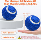Pelota de Masaje Vibratoria de 4 Velocidades de Alta Intensidad para Fitness y Yoga, Rodillo de Masaje que Alivia la Tensión Muscular, Dolor y Presión, Pelotas de Masaje (Azul)