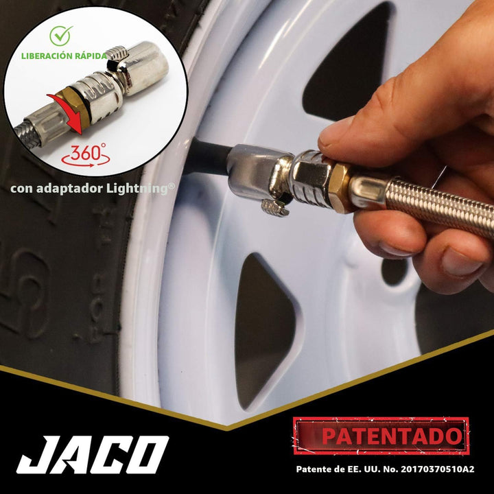 Medidor digital de inflador de neumáticos Jaco FlowPro, 200 PSI