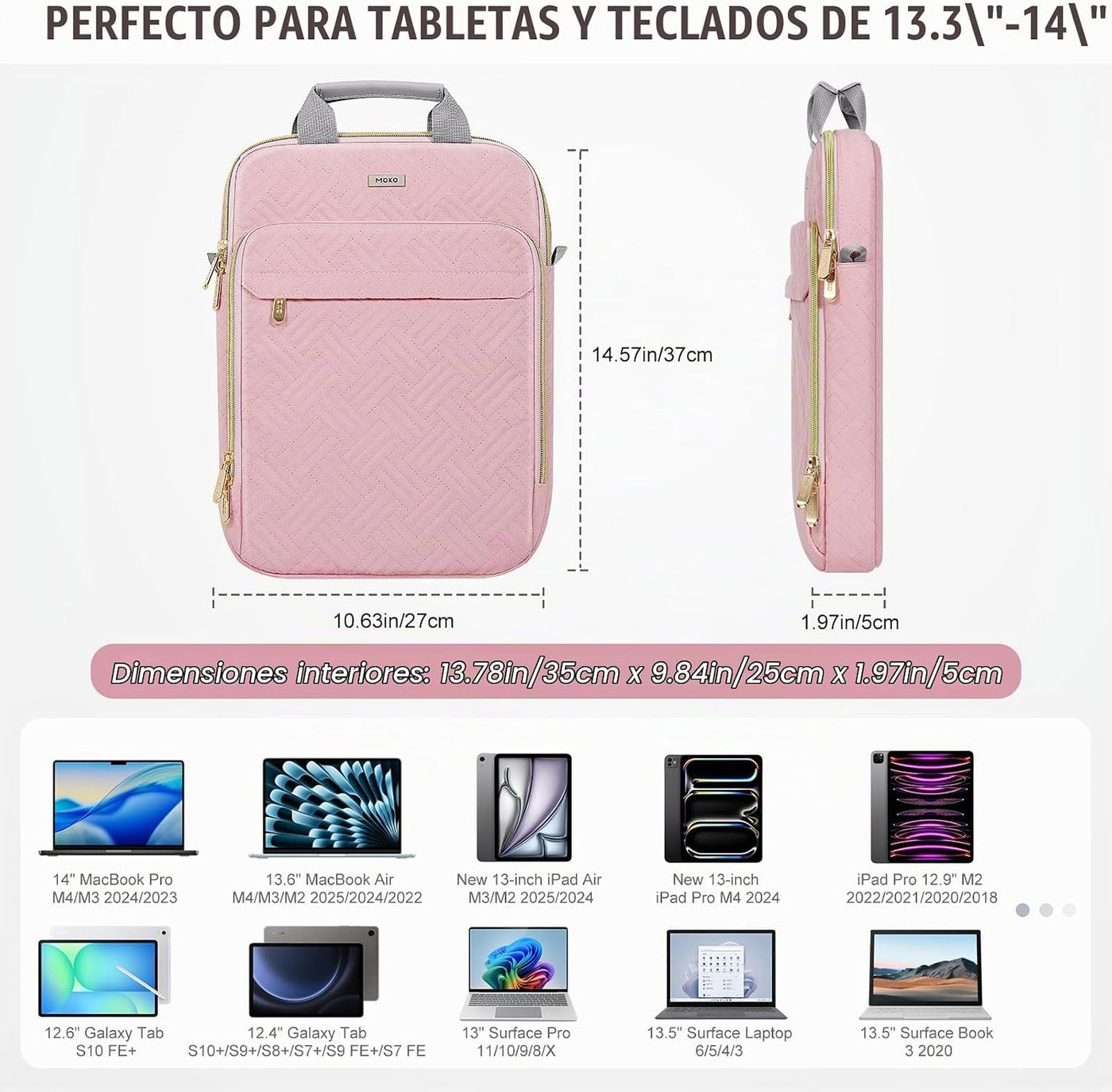 MoKo Funda acolchada para portátil de 13 a 14 pulgadas para Mac Air...