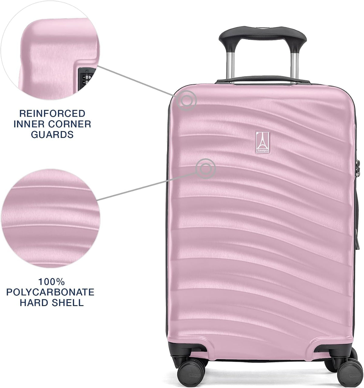 Travelpro Maxlite Air V2 - Bolso de mano extensible rígido, rosa, 20 pulgadas