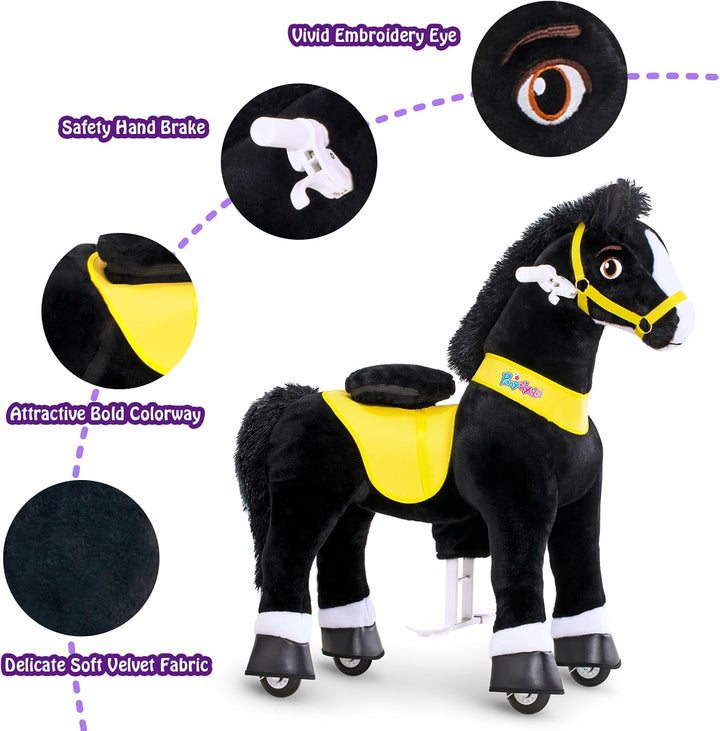 PonyCycle Juguetes para montar Caballo negro esencial Modelo E (con...
