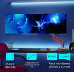 NB Designer - Brazo para monitor de juegos para pantalla de 32 a 60 pulgadas, carga de hasta 44.1 lbs, VESA 75/100, RGB-Light, resistente, ajustable multiángulo, aluminio premium, extensión de brazo largo rojo
