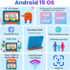 Tableta infantil 2025 con Android 15 de 10 pulgadas para niños Octa-Core, Azul