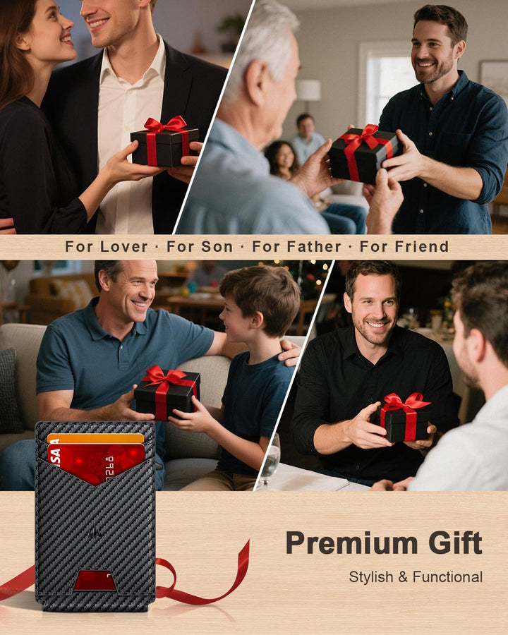 Ruiici Cartera para hombre, delgada y minimalista con clip para din...