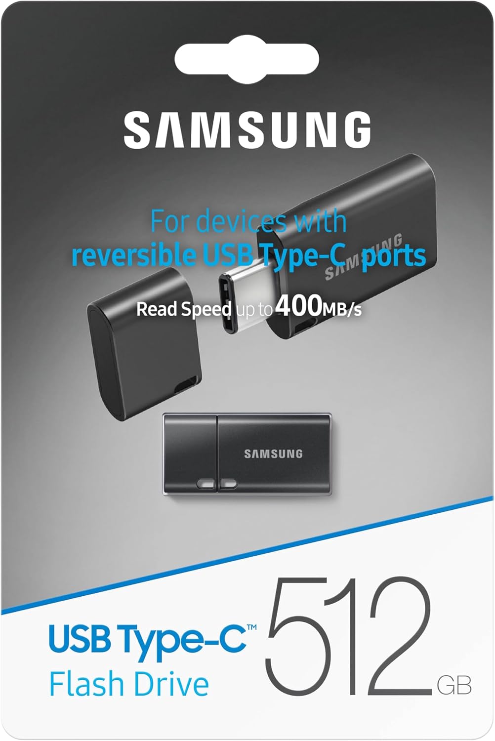 Samsung Unidad flash USB 3.2 Gen 1 de 512 GB tipo C, 400 MB\/s, mem...