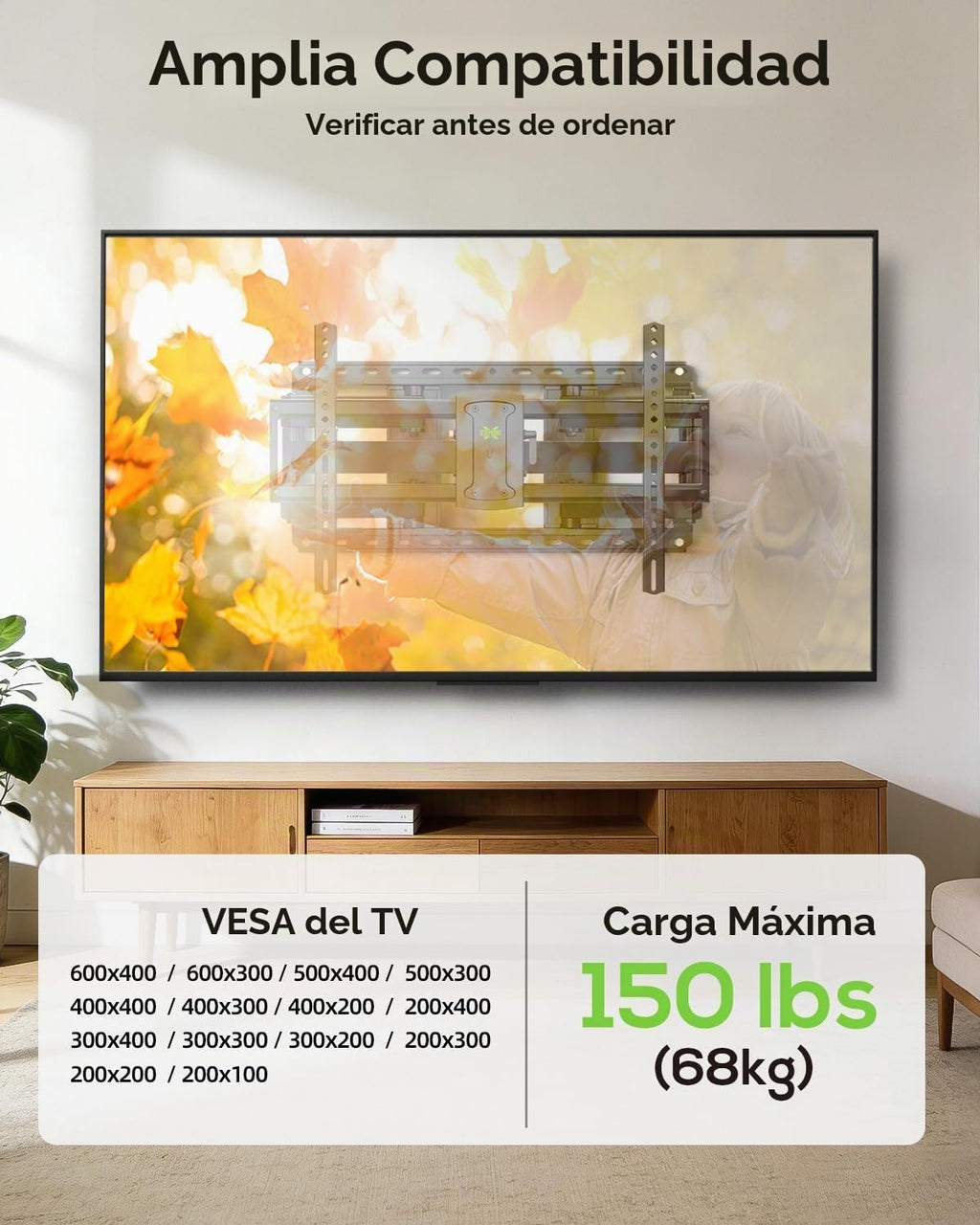 USX MOUNT Soporte de pared para TV de movimiento completo para televisores