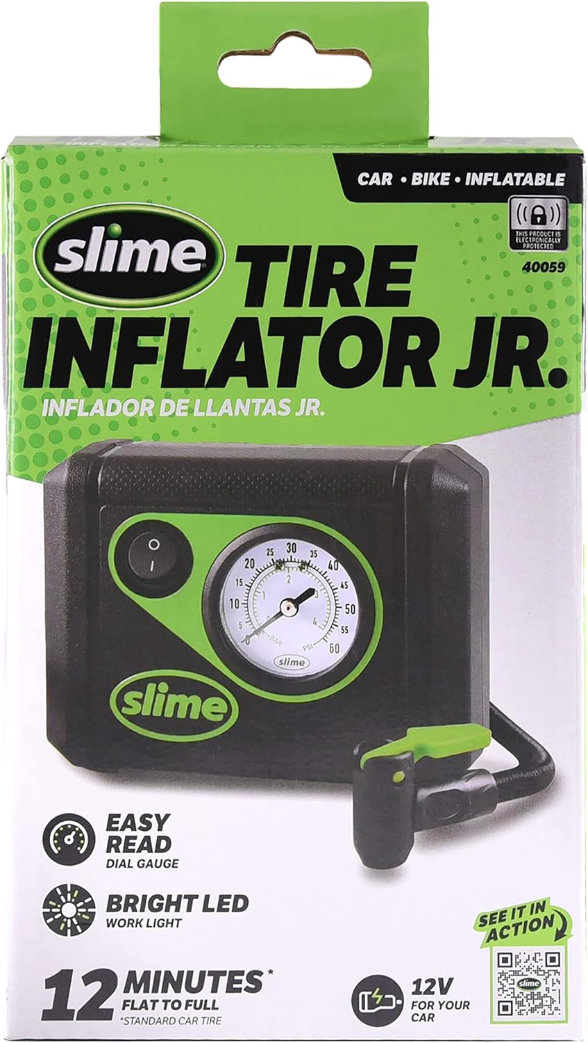Slime 40059 Inflador de neumáticos, Junior, Compacto, Potente, Comp...