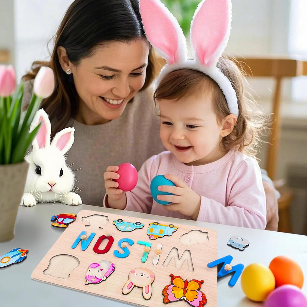 Rompecabezas de madera con nombre personalizado para niños