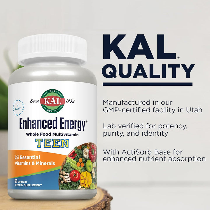 KAL Teens - Suplementos energéticos mejorados, multivitamínico de a...