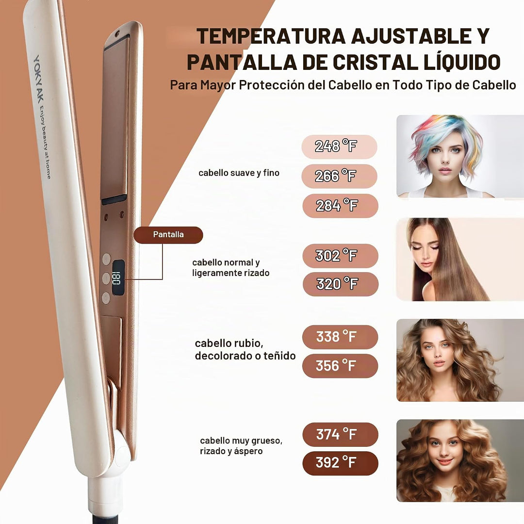 YOKYAK Plancha de pelo de 1 ¼ pulgadas, plancha de pelo fino de 1 ¼...