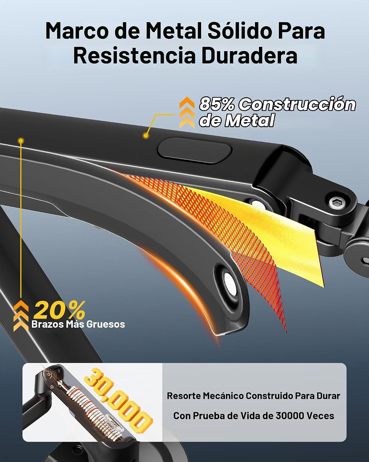 monTEK Brazo de monitor único, pantalla de 17 a 32 pulgadas, ajuste de