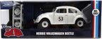Jada Herbie The Love Bug Volkswagen Beetle Hollywood Rides 1:24 - Vehículo fundido a presión con juguetes para portaneumáticos