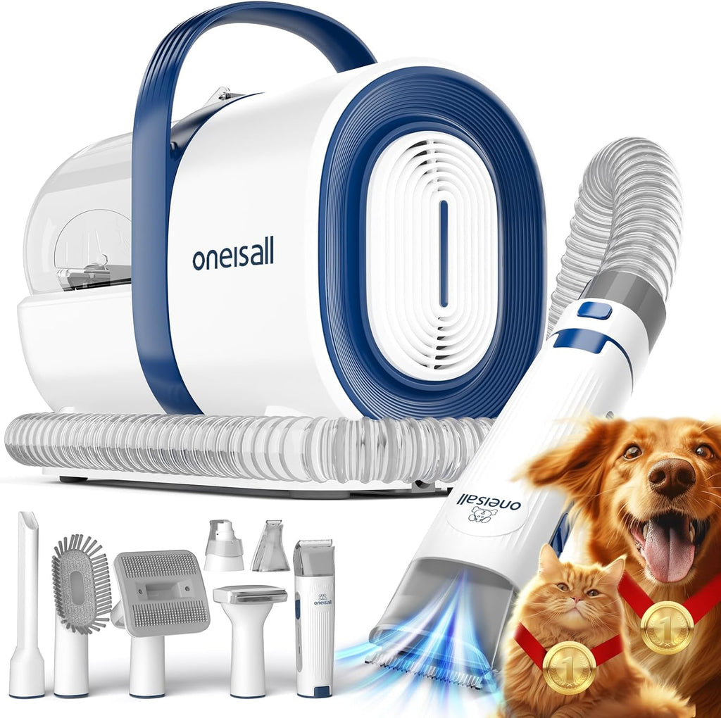 oneisall Aspiradora de aseo para perros, kit de aseo 7 en 1 Herramientas