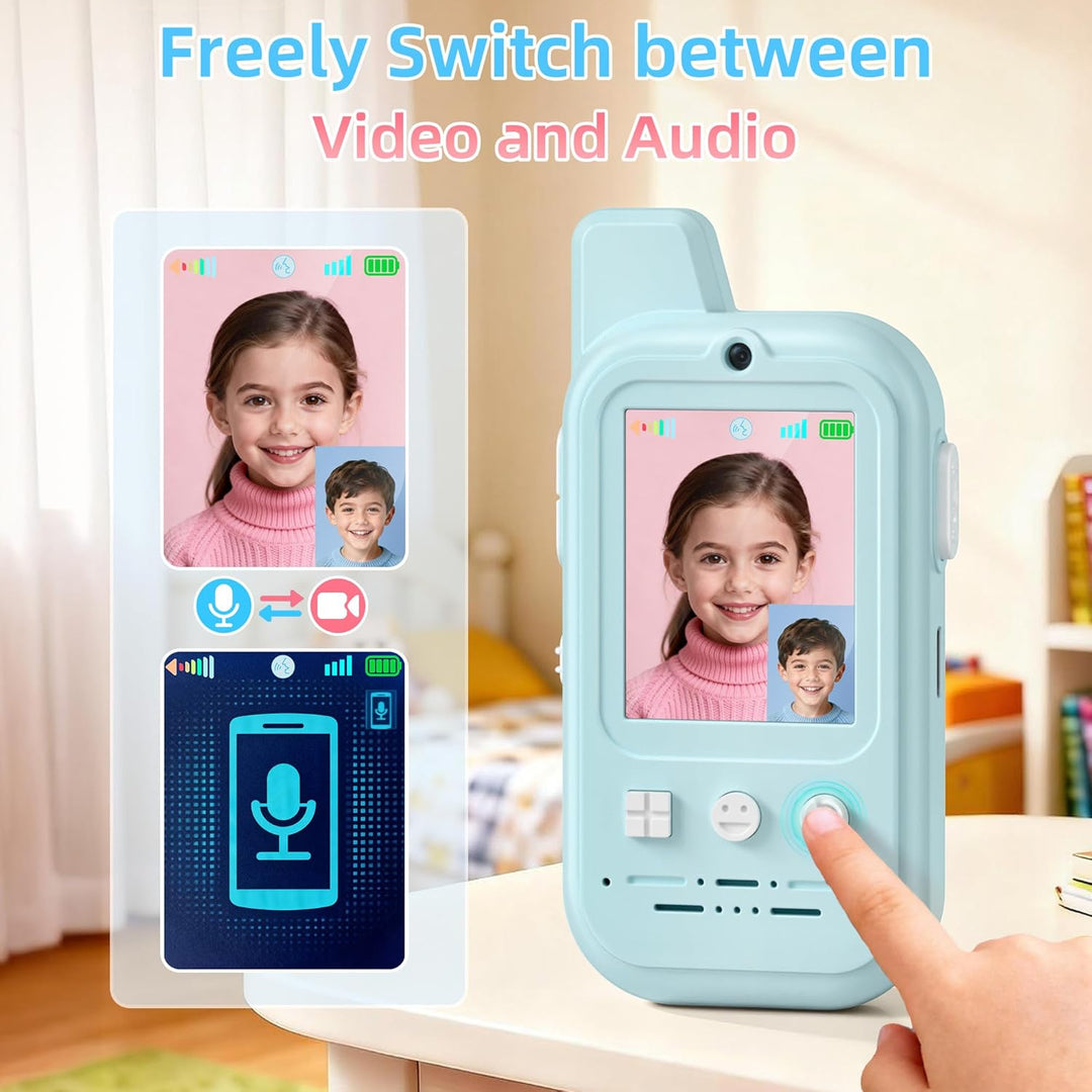 Walkie Talkies de video para niños: paquete de 2 juguetes de interc...