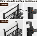 Organizador de despensa de 9 niveles sobre la puerta, soporte de pared 2 en 1 o estante de especias colgante con cesta profunda ajustable, organizador de condimentos resistente y almacenamiento para armario de cocina, armario, baño
