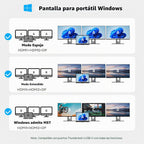 UANTIN - Estación de acoplamiento USB C con monitor dual, estación de acoplamiento para laptop 3 monitores