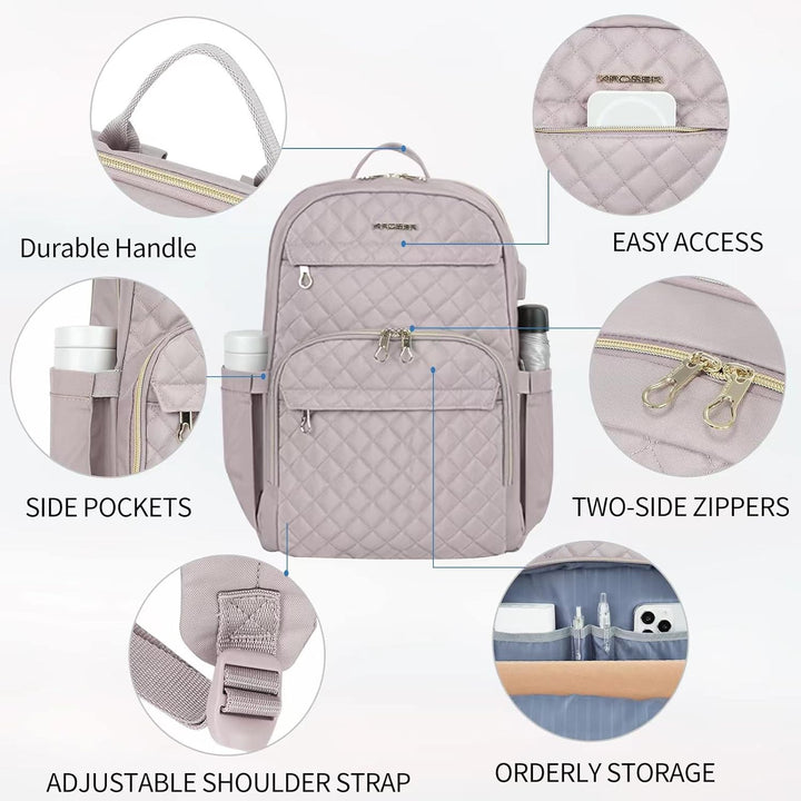 KROSER Mochila para laptop para mujer de 15.6 pulgadas, mochila dia...