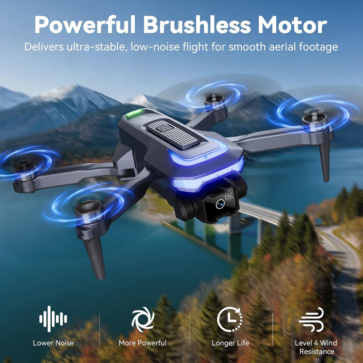 Wipkviey Dron con cámara para adultos, cuadricóptero RC FPV 1080P para principiantes – Juguetes para niños regalos con retención de altitud, selfie de gestos, vuelo Waypoint Fly, 3D Flip, 2 baterías