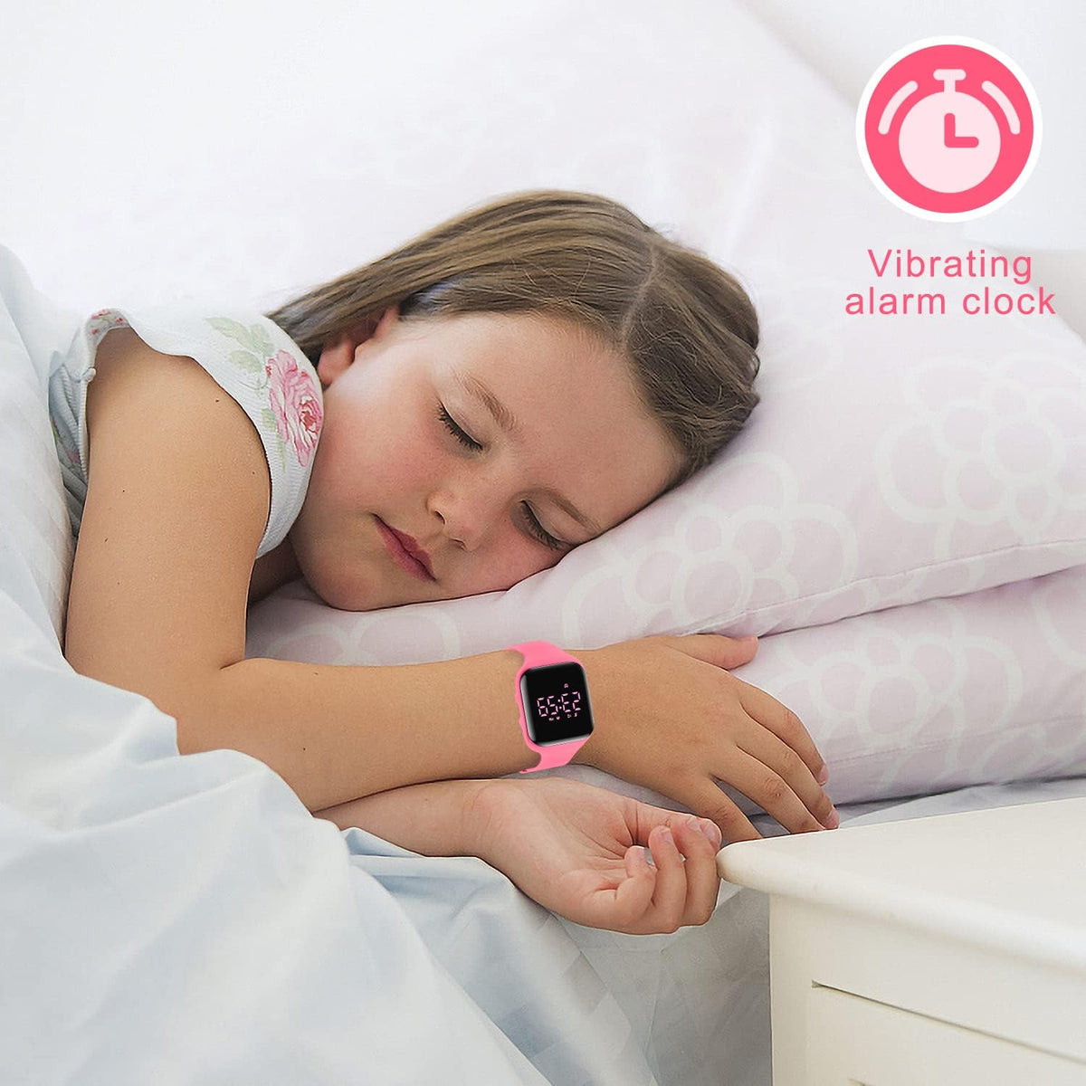 Relojes para niños y niñas, reloj deportivo digital con contador de pasos, podómetro, alarma de vibración, sin aplicación, impermeable, rastreador de fitness, reloj para niños, niñas, adolescentes