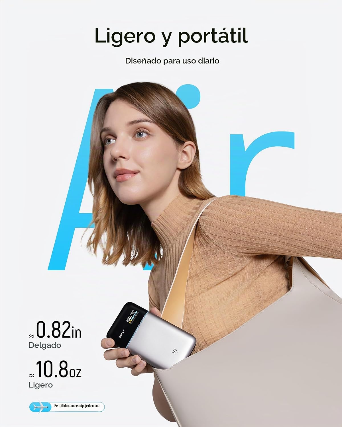 CUKTECH 15 Air Power Bank, Cargador Portátil delgado de 15,000mAh,...