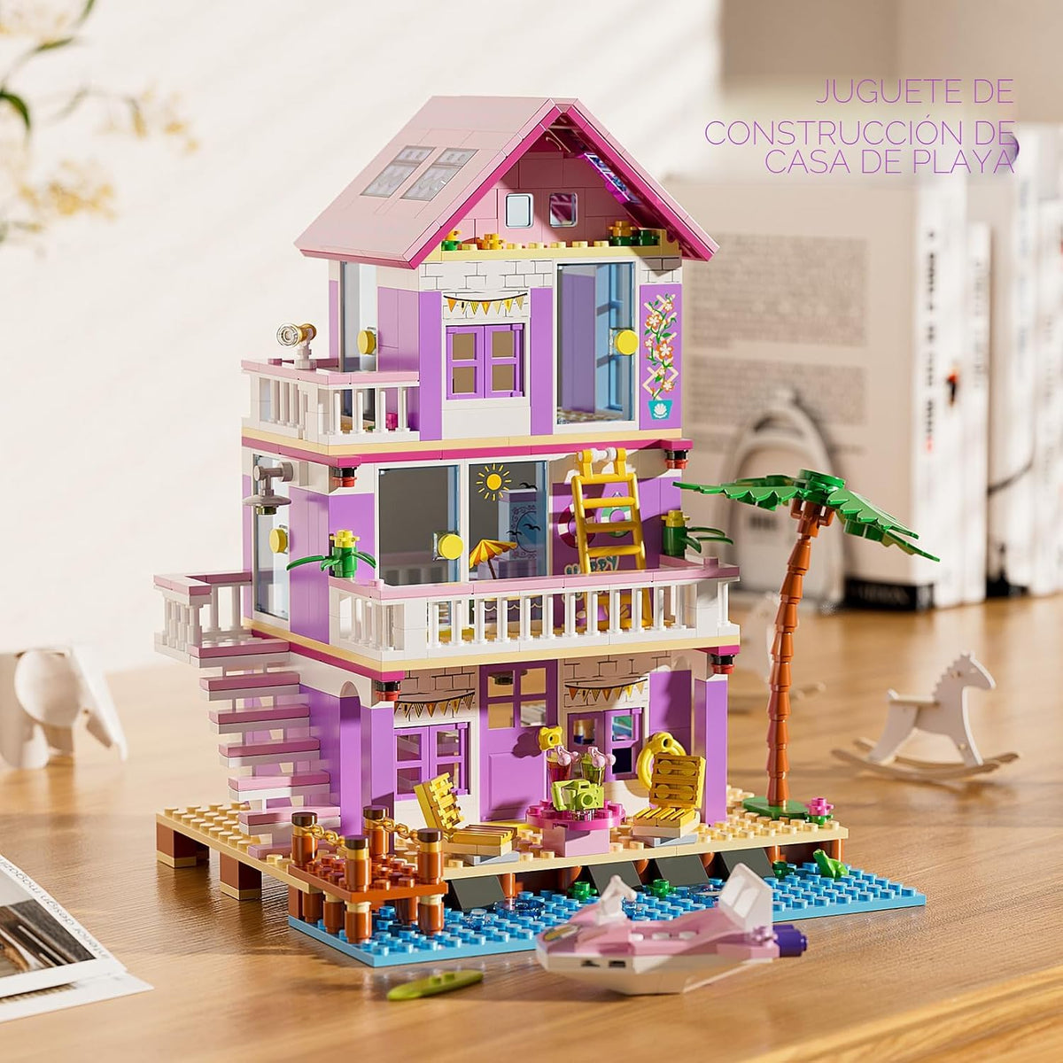 Juego de construcción de casa de playa, juguetes de construcción de casas de villa junto al mar, compatibles con Lego Friends Sets para niñas de 8 a 12 años, kit creativo de construcción de casa de campo, regalo para Navidad, día de San Valentín, fiesta