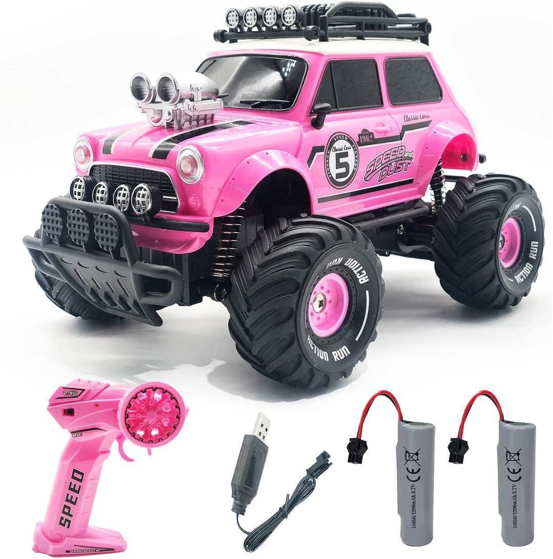 10Leccion Auto a control remoto para niñas, camión RC rosa con dos...