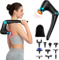 Pistola de masaje plegable de calor y frío, 9 velocidades, 10 cabezales, masajeadores de percusión de mano, inalámbrico, portátil, eléctrico, para aliviar el dolor muscular, regalos para hombres, mujeres y papá