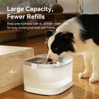 Cheerble Fuente de agua para perros sin bombeos, fuente inalámbrica para mascotas, funciona con pilas, dispensador automático de agua D1 Pro de 4 l/135 oz para perros, bandeja de acero inoxidable con