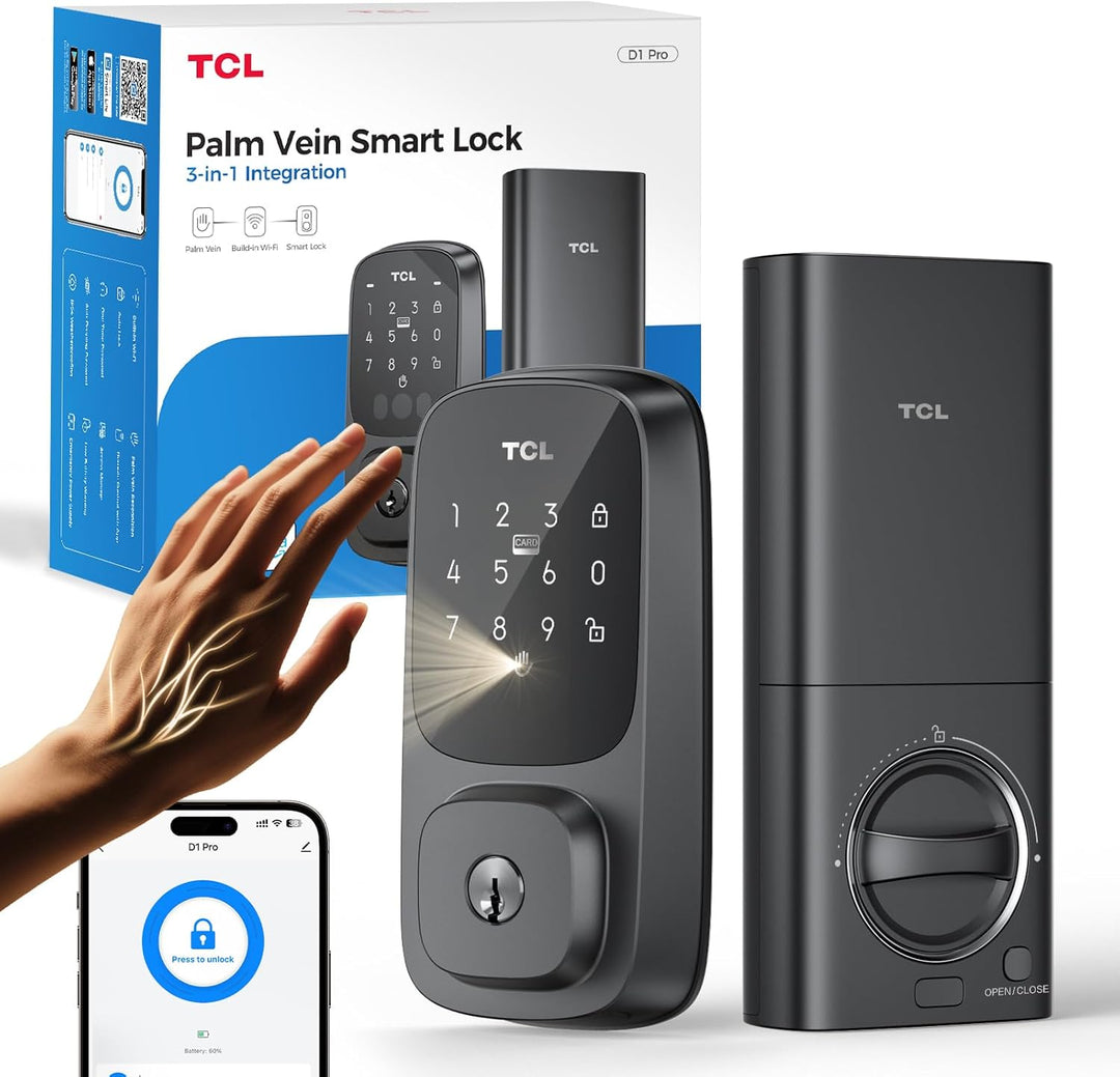 TCL Smart Lock D1 Pro, cerradura de puerta con reconocimiento de ve...