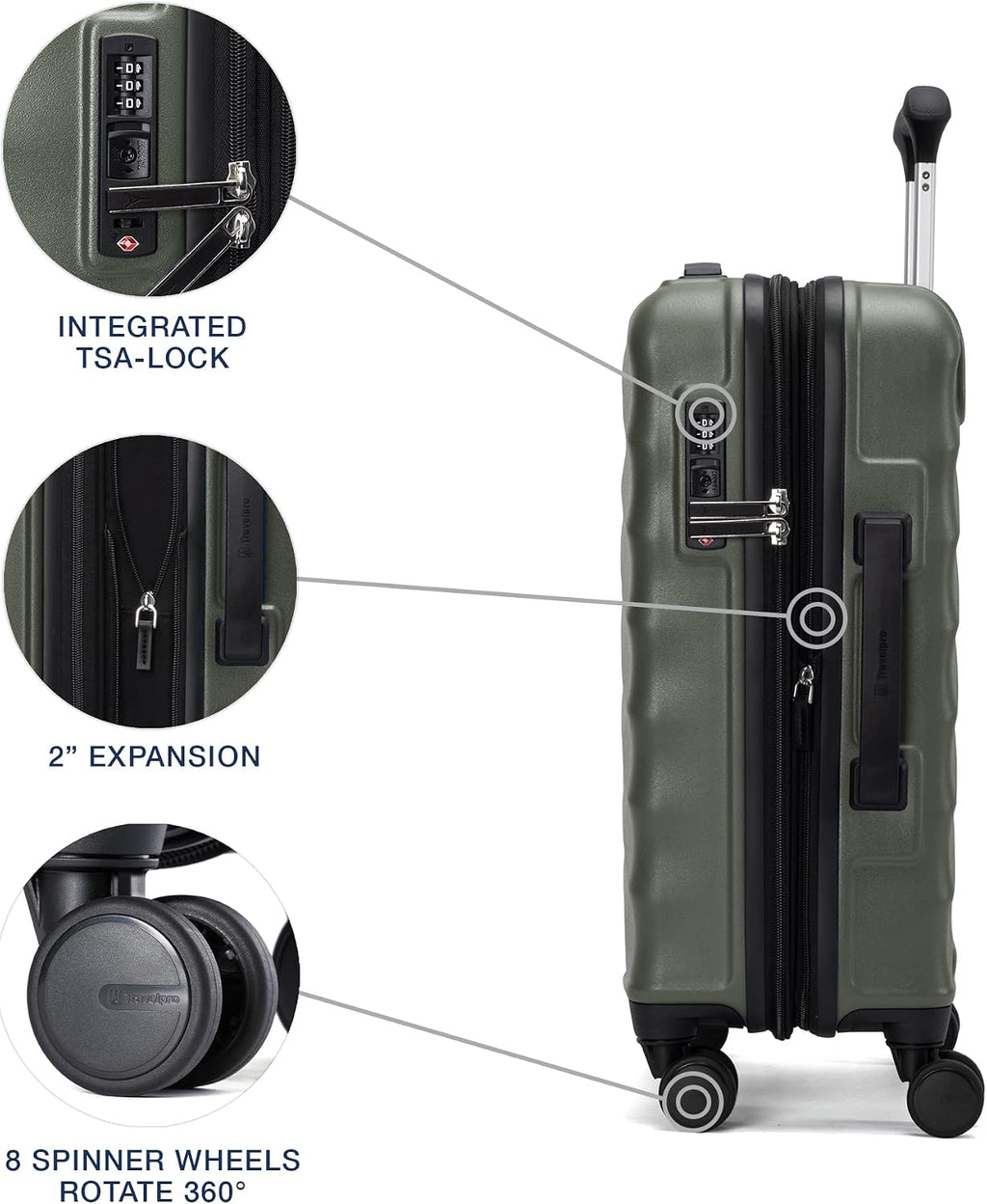 Travelpro Maxlite Air V2 maleta rígida expandible, Verde pizarra