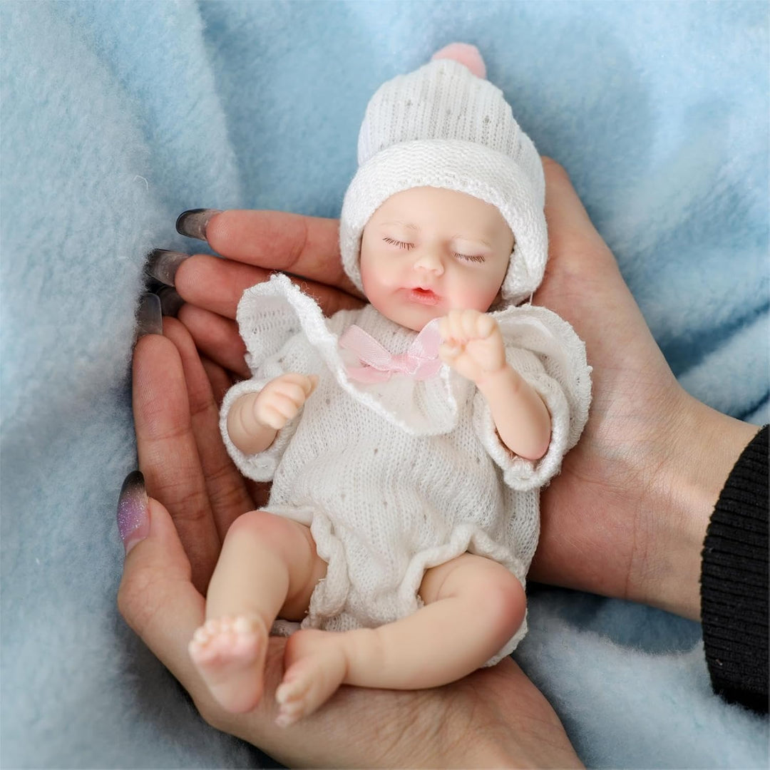 Cloveray Muñeca de bebé Reborn de silicona de 8 pulgadas, suave al...