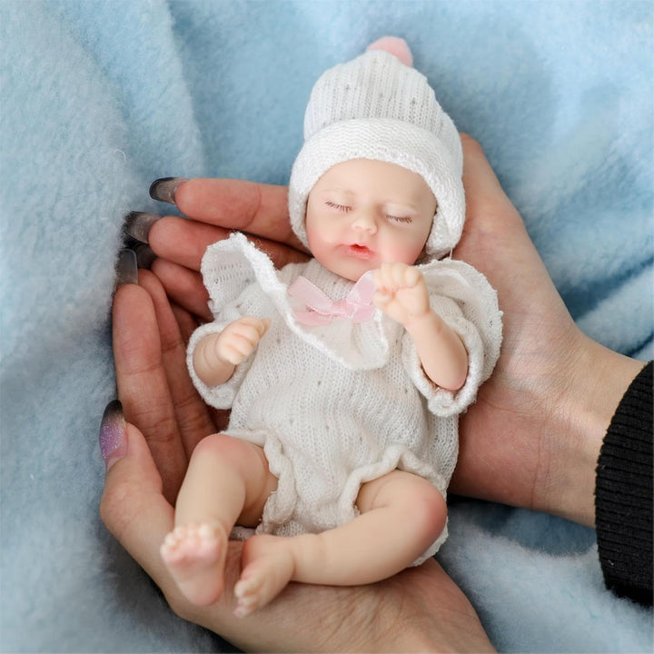 Cloveray Muñeca de bebé Reborn de silicona de 8 pulgadas, suave al...