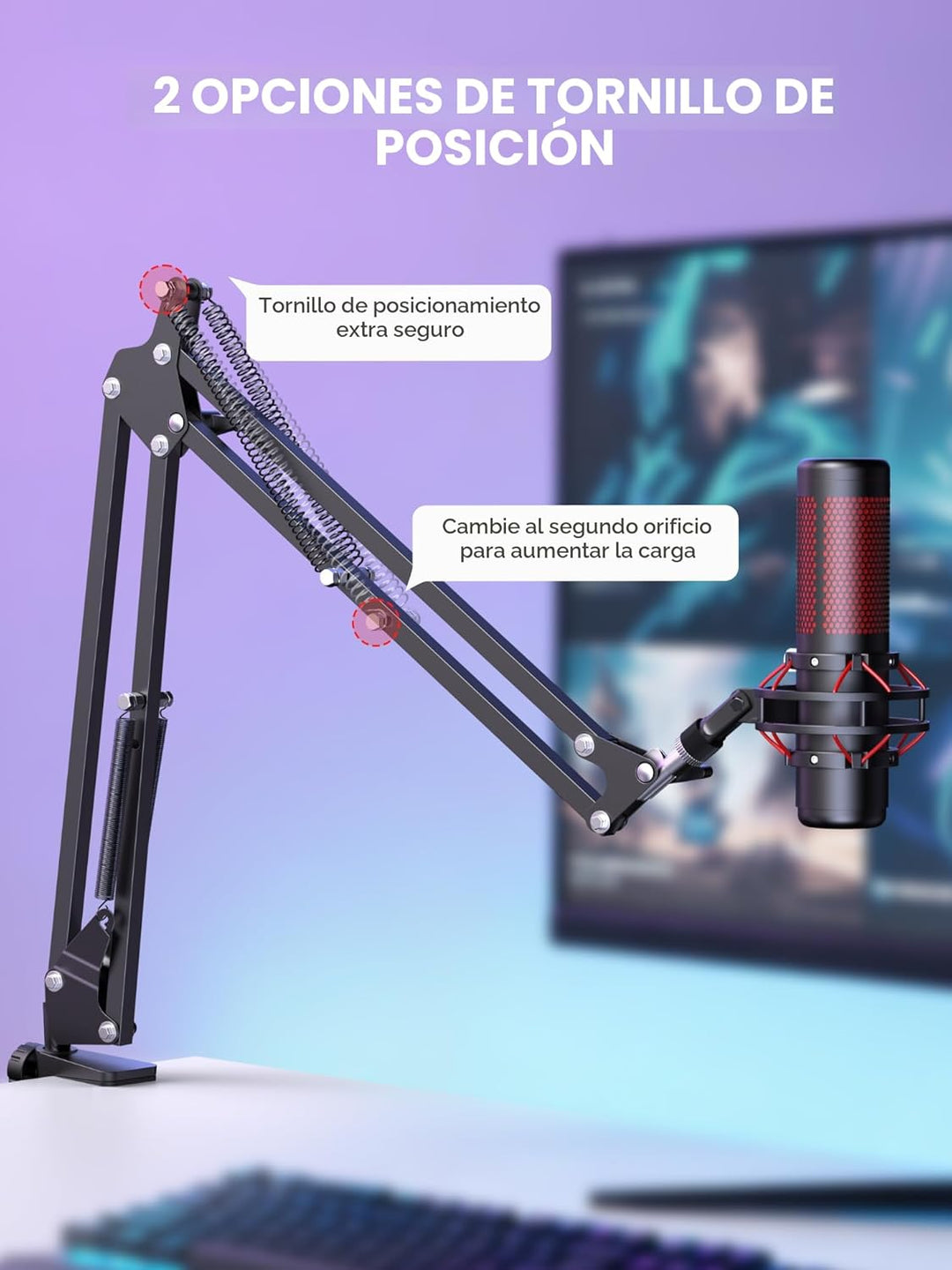 InnoGear, soporte de brazo tijera ajustable de estudio con suspensi...