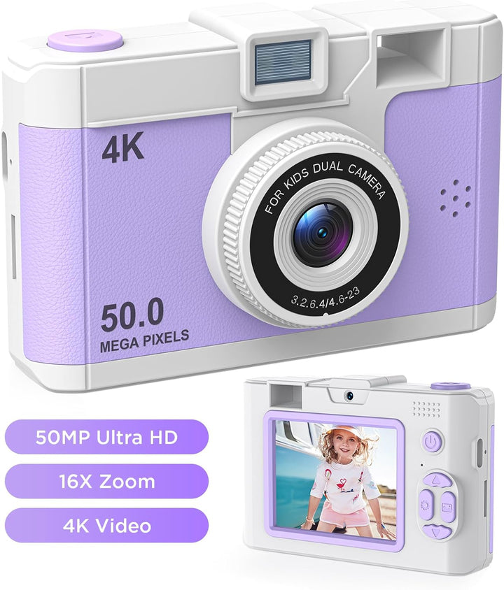 Cámara infantil de 50.0 megapíxeles para niños de 5 a 13 años con W...