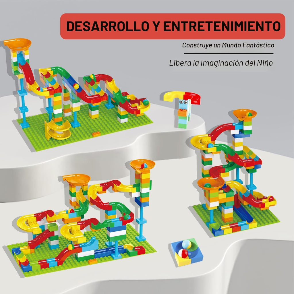 Bloques de construcción Marble Run, juguete STEM de 128 piezas con