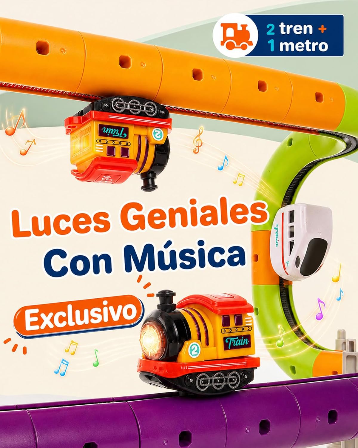 Gleamkid Juego de tren eléctrico de 174 piezas para niños de 3 a 8 años