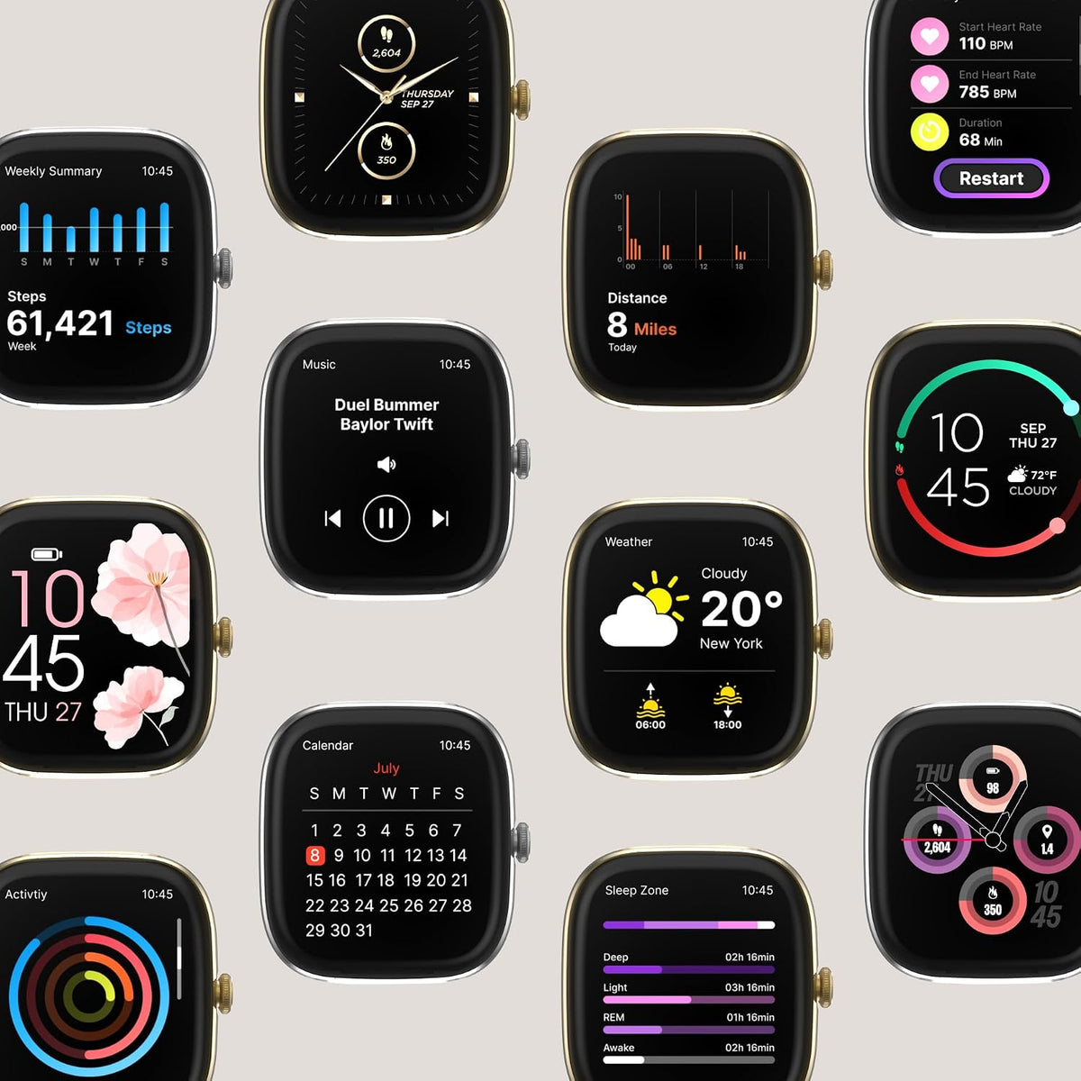 iTouch Belle - Reloj inteligente para mujer, pantalla AMOLED de 1.75 pulgadas, rastreador de actividad física con llamadas Bluetooth, frecuencia cardíaca y seguimiento del sueño, más de 60 modos deportivos, reloj inteligente impermeable IP68 para Android