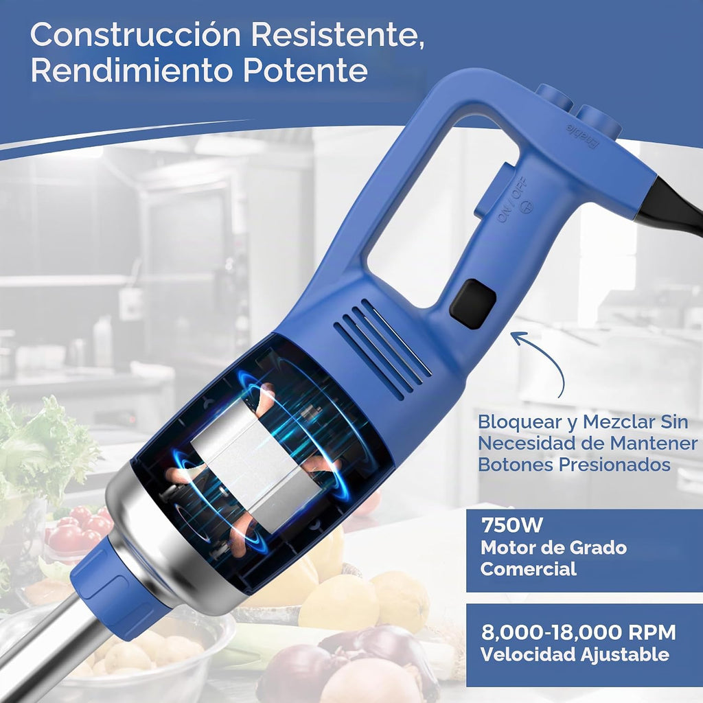 TK - Licuadora de inmersión comercial de 750 W, resistente para
