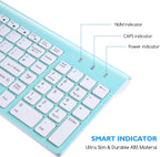 cimetech Combo de teclado y mouse inalámbricos, Blue White