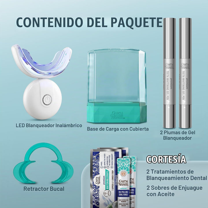 GuruNanda Kit inalámbrico profesional para blanquear los dientes co...