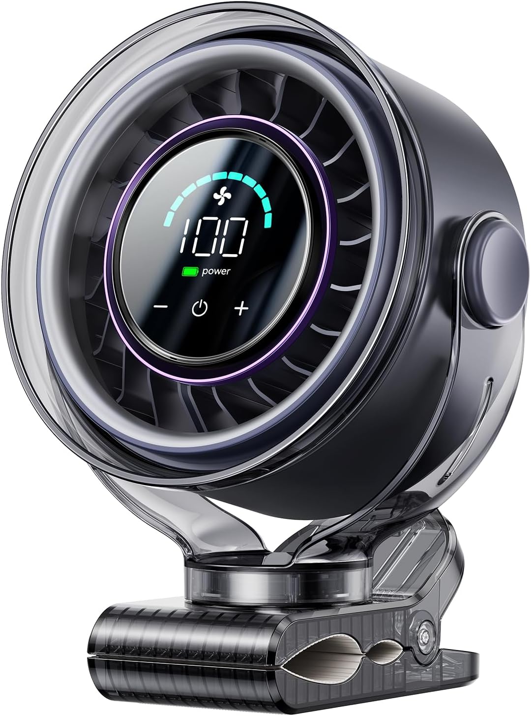 OpenBay Ventilador de clip, ventilador USB recargable con abrazader...