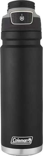 Coleman Autoseal FreeFlow - Botella de agua de acero inoxidable, color negro, 24 onzas